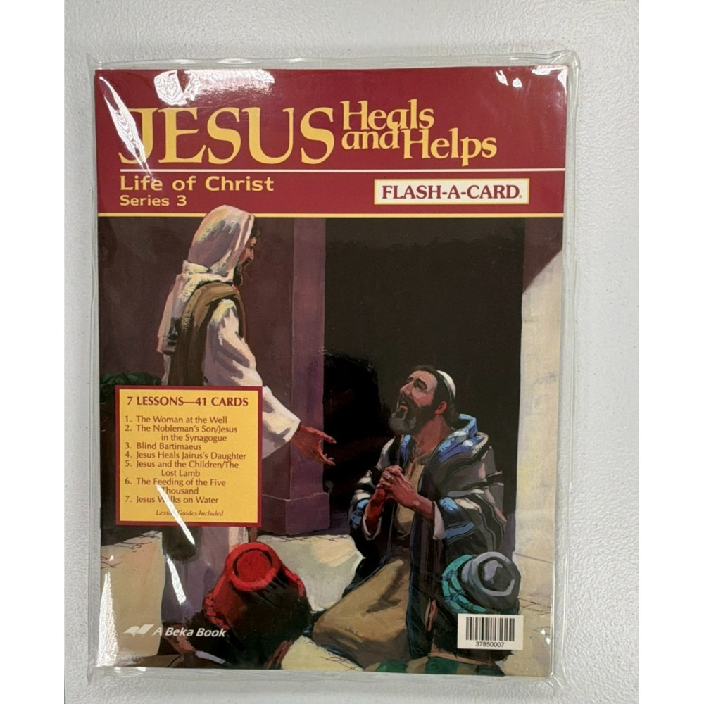 Abeka Jesus Heals Helps Series 3 COMPLETE 41 Flash Cards Guide Case